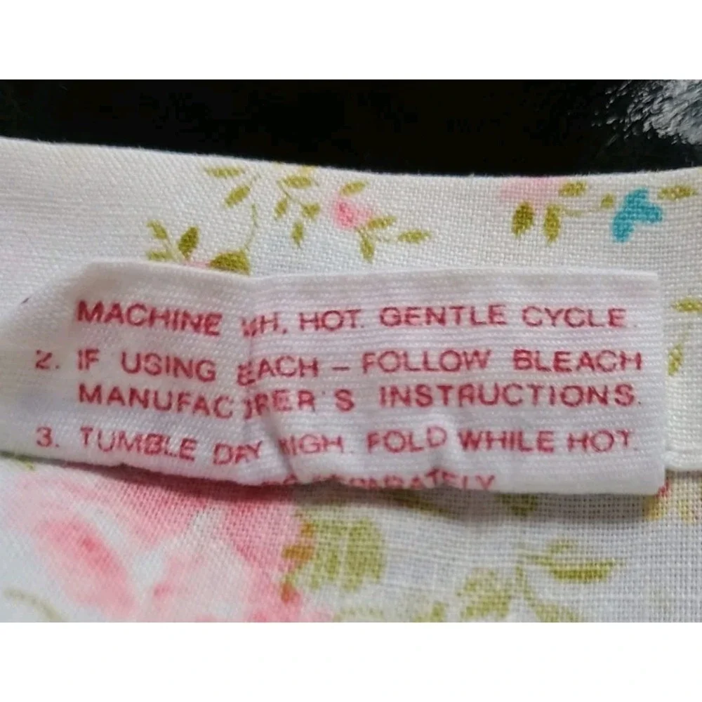 VTG Cannon Monticello Bed Sheet Full Flat Sheet Blue Roses Floral 81 X 104 IN